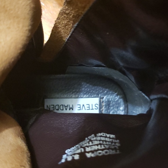 STEVE MADDEN COMBAT BOOTS BROWN 8.5 - Picture 4 of 6